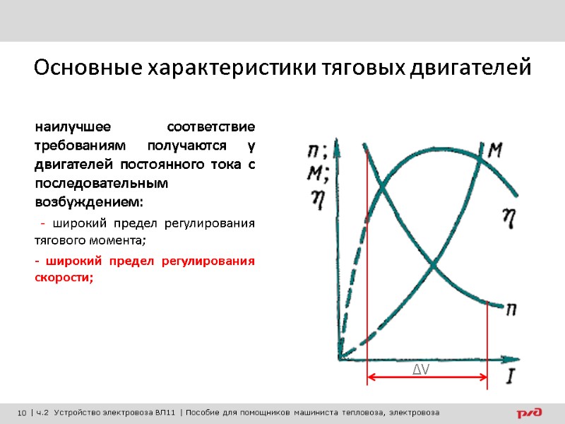 Основные характеристики тяговых двигателей наилучшее соответствие требованиям получаются у двигателей постоянного тока с последовательным